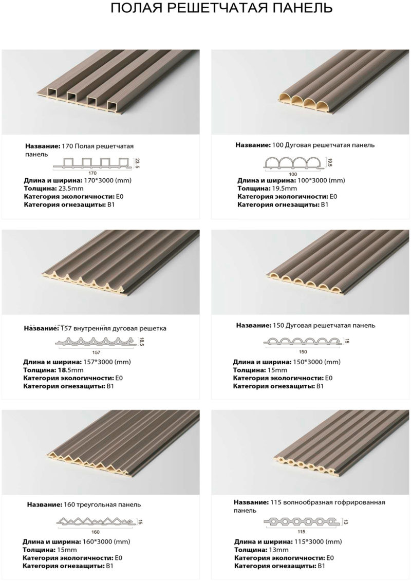 Гофрированные настенные панели